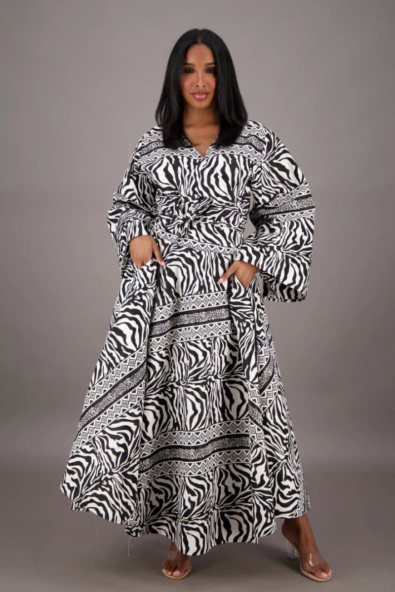 Pretty Safari Wrap Dress- RESTOCK