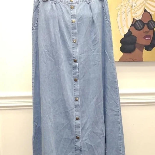 Pretty Versatile - Light Denim Skirt