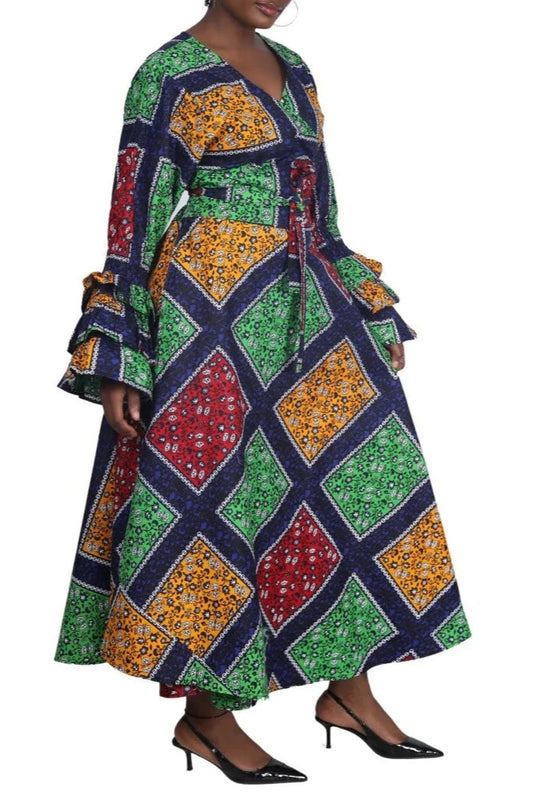 All Bold All Beautiful- Wrap dress and headwrap